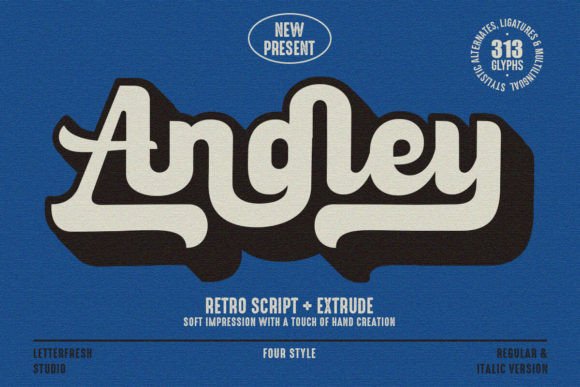Angley: A Bold Retro Script for Editorial Design