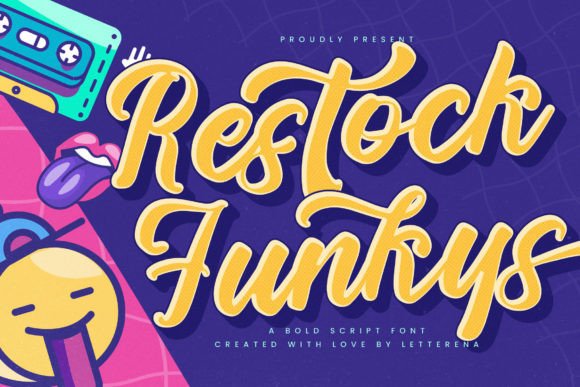 Restock Funkys: A Bold Script Font for Editors